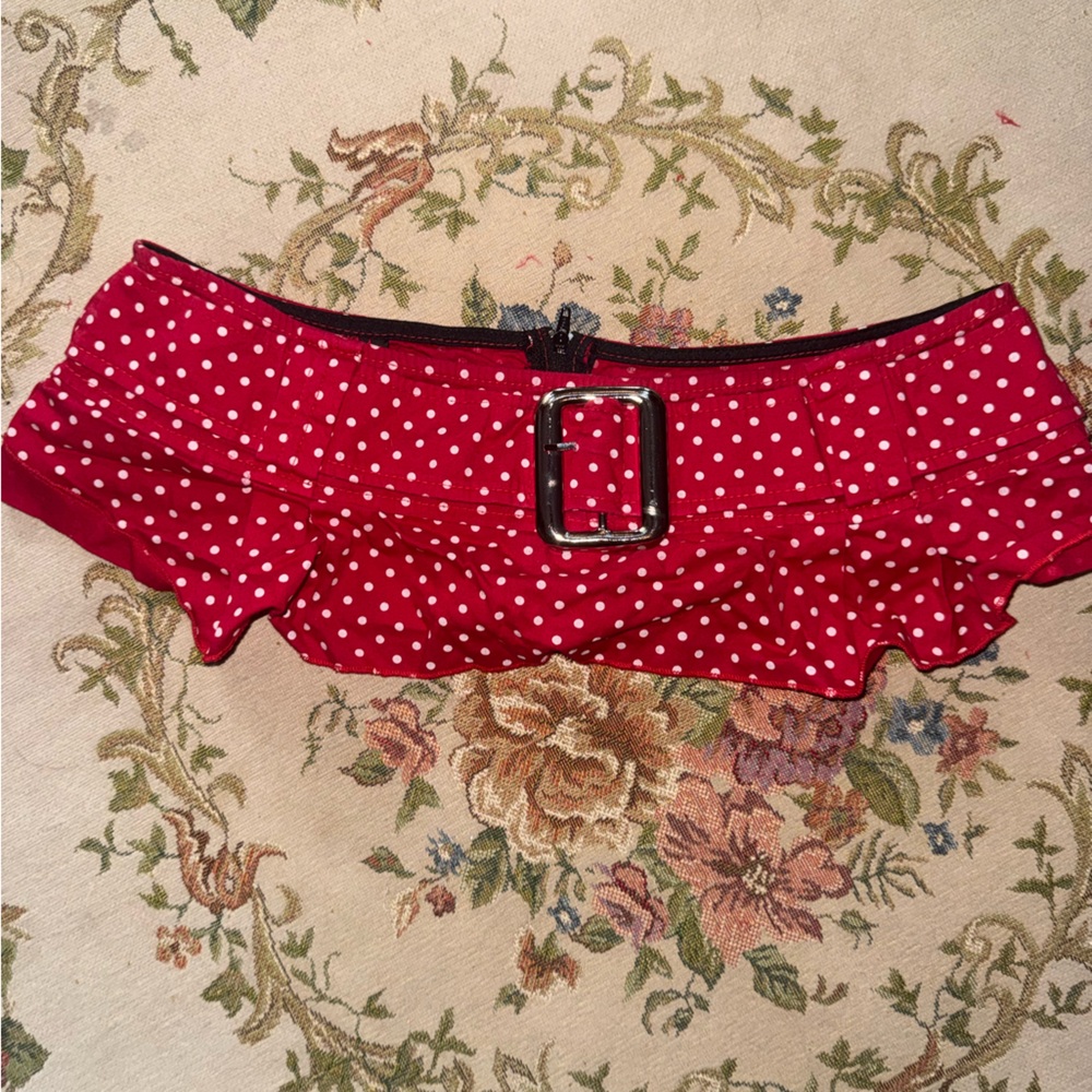 Red Polka Dot micro skirt
